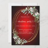 Invitation Jour de Noël au cône rouge or (Devant)