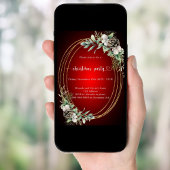 Invitation Jour de Noël au cône rouge or