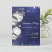 Invitation Jour de Noël bleu marine (Debout devant)