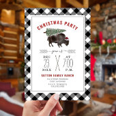 Invitation Jour de Noël Buffalo Bison Tree Père Noël Plaid