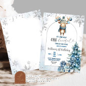 Invitation Jour de Noël enneigé Rindeer Premier anniversaire