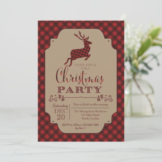 Invitation Jour de Noël Plaid (Debout devant)