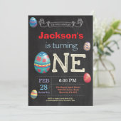 Invitation Jour de Pâques Garçon Oeuf de Pâques premier 1er a (Debout devant)