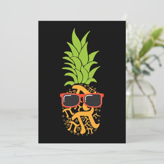 Invitation Jour de Pi Pi Ananas Ananas Drôle Maths Enfants Fe (Debout devant)