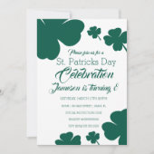 Invitation Jour de St. Patricks Clébration Shamrock verdure (Devant)