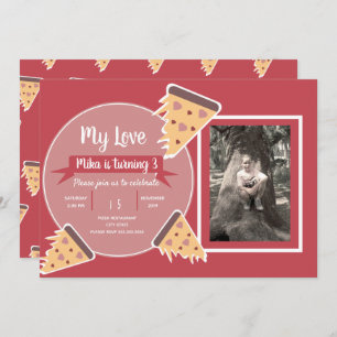 Invitation Jour de Valentines Pizza Party Enfants Photo