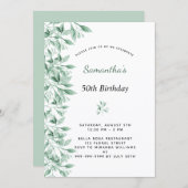 Invitation Jour de verdure botanique floral moderne chic (Devant / Derrière)