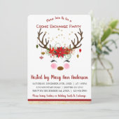 Invitation Jour d'échange de biscuits de Noël à Reindeer (Debout devant)