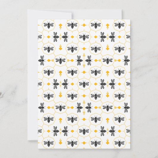 Invitation Jour des abeilles Jaune Fête d'anniversaire simple (Dos)