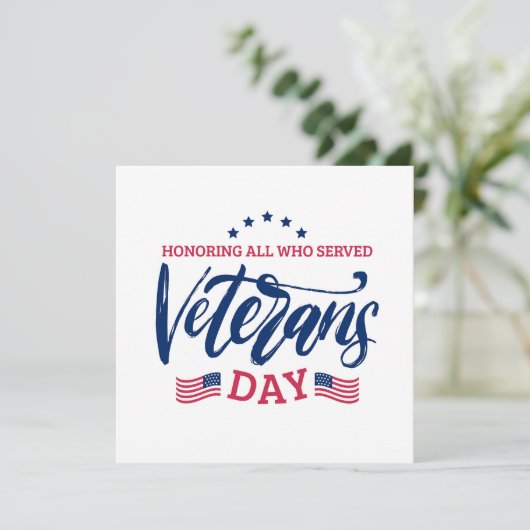 Invitation Jour des anciens combattants - Honorer tous ceux q (Debout devant)