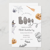 Invitation Jour des Boo d'Halloween modifiable Anniversaire (Devant / Derrière)