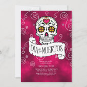 Invitation Jour des crânes de sucre morts Red ID725 (Devant)