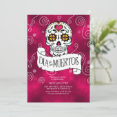 Invitation Jour des crânes de sucre morts Red ID725 (Debout devant)