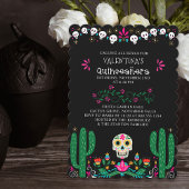 Invitation Jour des Crânes Floraux Morts Quinceanera