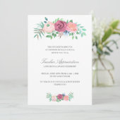 Invitation Jour des enseignants de la Garland rose élégant (Debout devant)