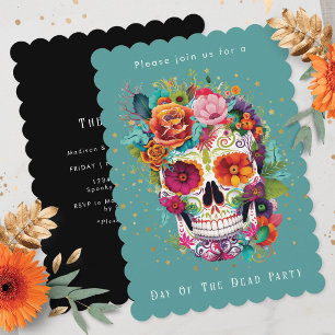 Invitation Jour Des Morts Crâne De Sucre Mexicain Toutes Âmes