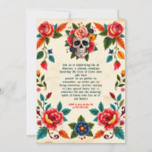 Invitation 💀🎉Jour des Morts de l'Os à la Fleur (Dos)