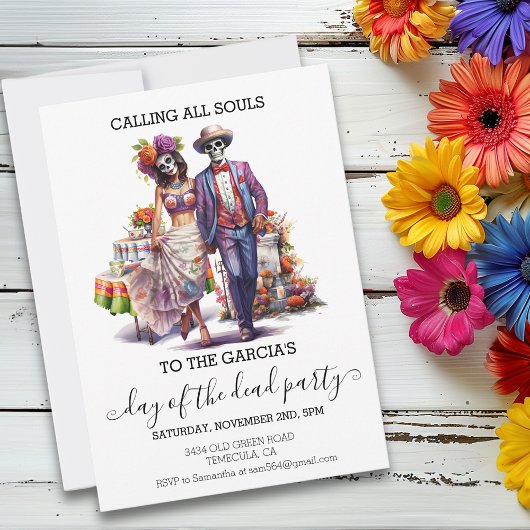 Invitation Jour des morts Dia De la Muertos