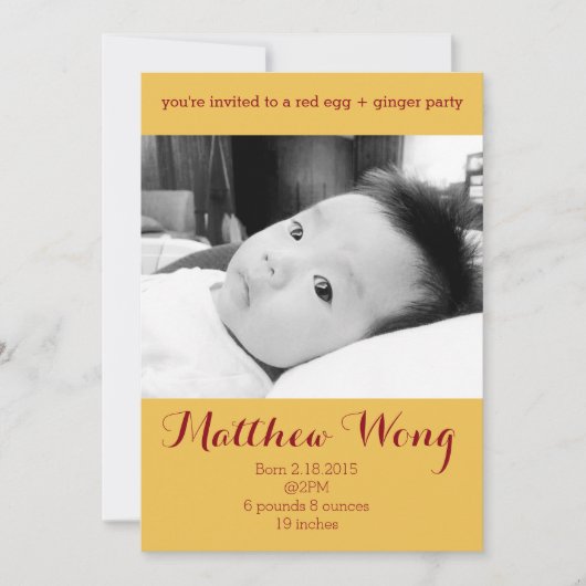 Invitation Jour des Oeufs rouges et du Ginger Party 100 jours (Devant)