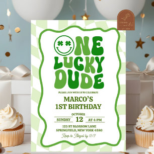 Invitation Jour des Patrics de Vague Vert Rétro Anniversaire