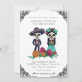 Invitation Jour des Skeletons Morts Fête d'Halloween (Devant)