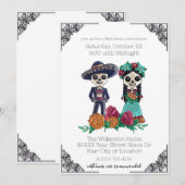 Invitation Jour des Skeletons Morts Fête d'Halloween (Devant / Derrière)
