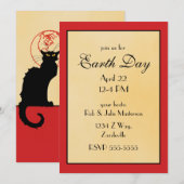 Invitation Jour des terres conversation Noir (Devant / Derrière)