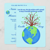 Invitation Jour des terres Promouvoir Save Love Globe Planet  (Devant / Derrière)