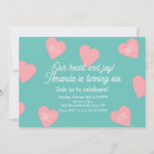 Invitation Jour des Valentines Anniversaire Coeurs de fête Fl (Devant)