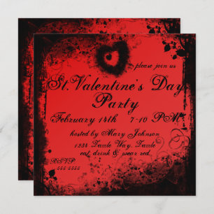 Invitation Jour des Valentines de Grungy Goth