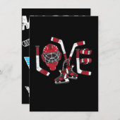 Invitation Jour des Valentines de hockey sur glace Aimer mign (Devant / Derrière)