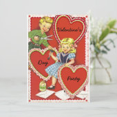 Invitation Jour des Valentines vintages (Debout devant)