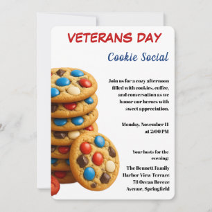 Invitation Jour des vétérans Célébration sociale des cookie