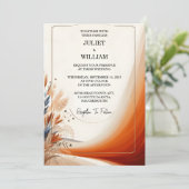 Invitation Jour Désert Rustique Boho Automne Ombre Mariage Br (Debout devant)