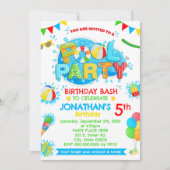 Invitation Jour d'été de la piscine Couleur primaire (Devant)