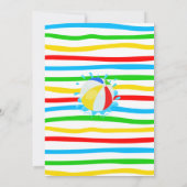 Invitation Jour d'été de la piscine Couleur primaire (Dos)