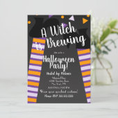Invitation Jour d'Halloween de la Sorcière brassante pieds (Debout devant)