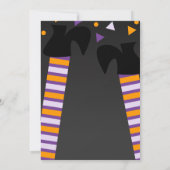 Invitation Jour d'Halloween de la Sorcière brassante pieds (Dos)