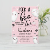 Invitation Jour d'Halloween rose Pastel Pink (Debout devant)