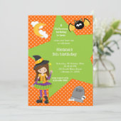 Invitation Jour d'halloween sorcière (Debout devant)