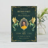 Invitation Jour d'or du dragon vert foncé (Debout devant)
