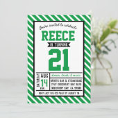Invitation Jour du 21e anniversaire de Stripe Green (Debout devant)