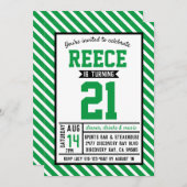 Invitation Jour du 21e anniversaire de Stripe Green (Devant / Derrière)