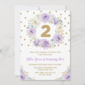 Invitation Jour du 2e anniversaire du Rose Floral Gold Plutôt (Devant)