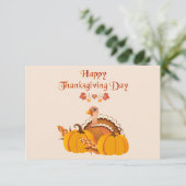 Invitation Jour du bon thanksgiving Turquie (Debout devant)