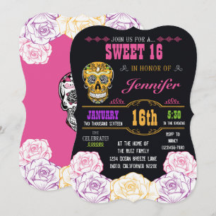 Invitation Jour du bonbon 16 de l'invitation morte de crâne