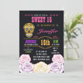 Invitation Jour du bonbon 16 de l'invitation morte de crâne (Debout devant)