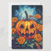 Invitation Jour du Citrouille mort avec Marigold Surround (Dos)