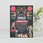 Invitation Jour du crâne de sucre de l'Halloween mort Anniver (Debout devant)