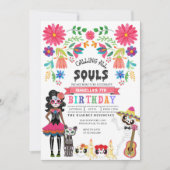 Invitation Jour du crâne de sucre de l'Halloween mort Anniver (Devant)